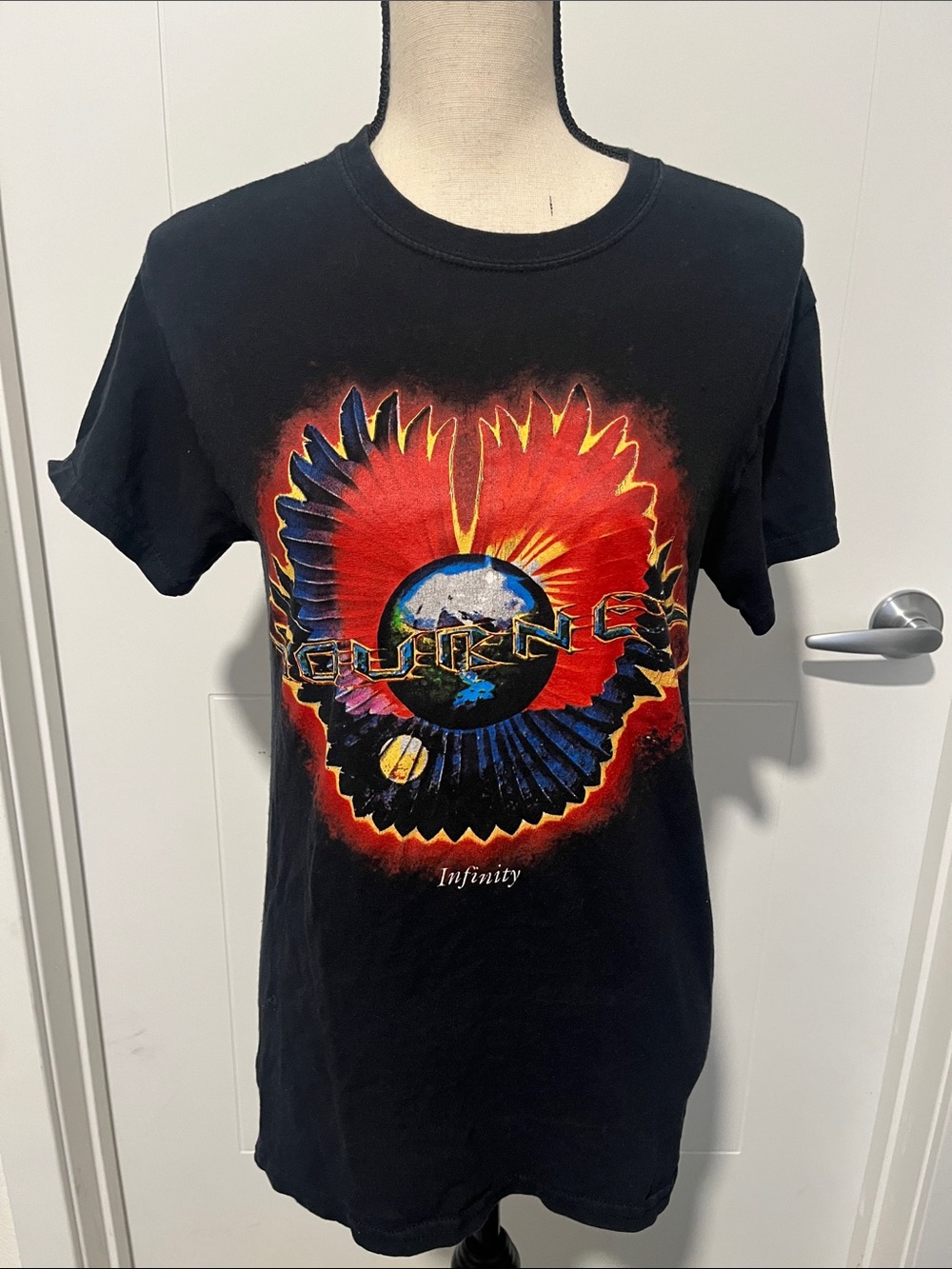 Journey Infinity Graphic Black Band Short Sleeve T-Shirt Music Concert